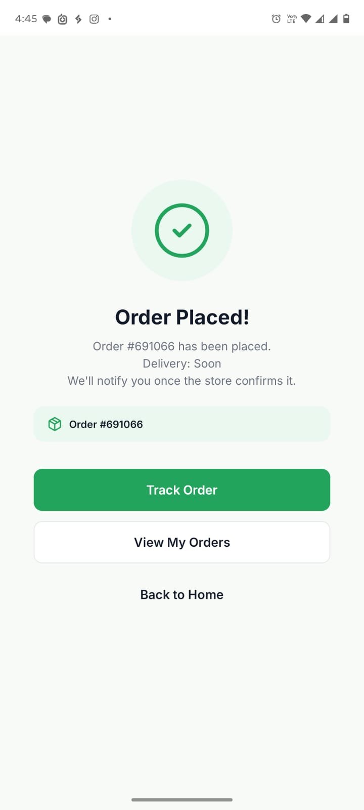 Order placed